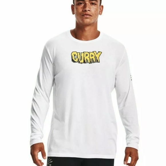 Under Armour Steph Curry X Sesame Street Count Men Long Sleeve Shirt Sz XL